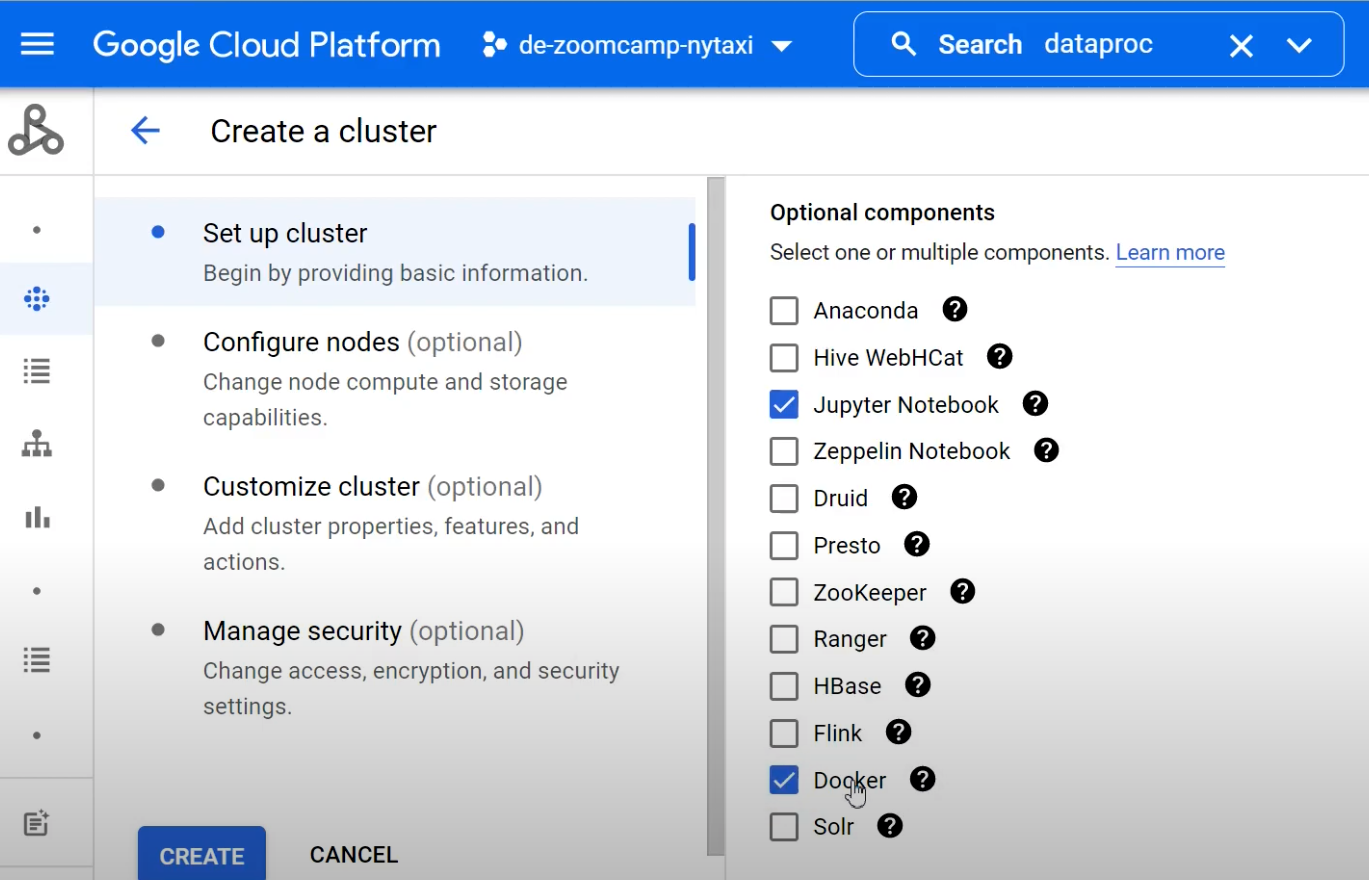 creating a cluster
